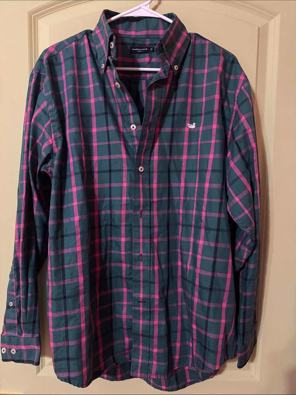 Southern Marsh Green & Pink Plaid Button-Down Shirt